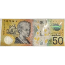 AUSTRALIA 2018 . FIFTY 50 DOLLARS BANKNOTE . ERROR . WET INK TRANSFER